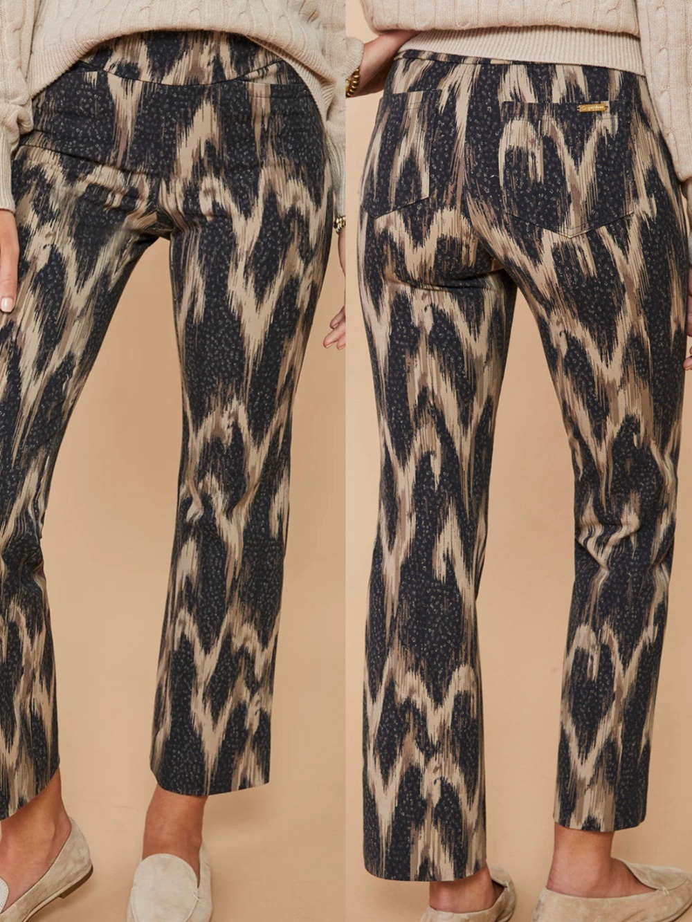 Spartina 449 Maren Kick Flare Pull On Pant Botanic Ikat Sz XS 💚🍄